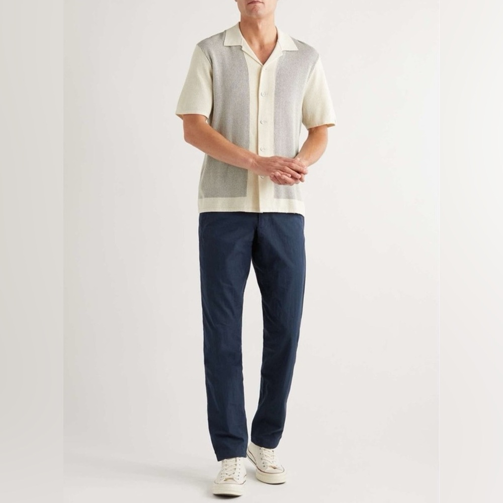 Rag & Bone Otis Flyweight Slim-Fit Tapered Cotton-Blend Trousers Sz 33 Navy